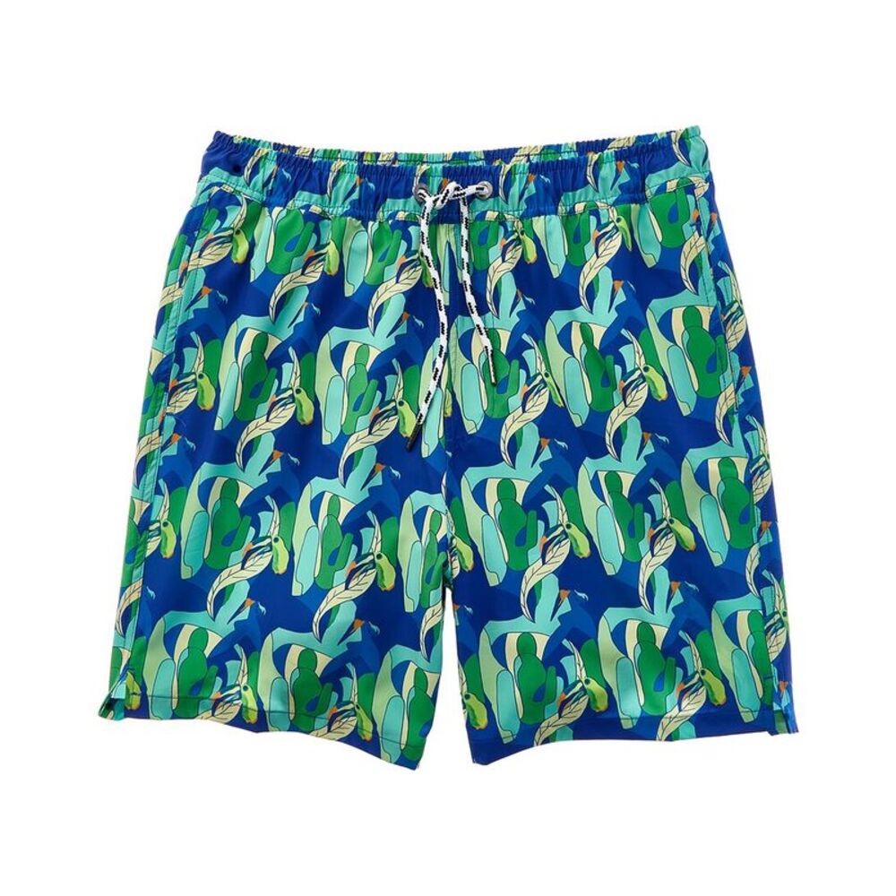 Snapper Rock Mens  Toucan Jungle Sustainable Swim Short, Blue